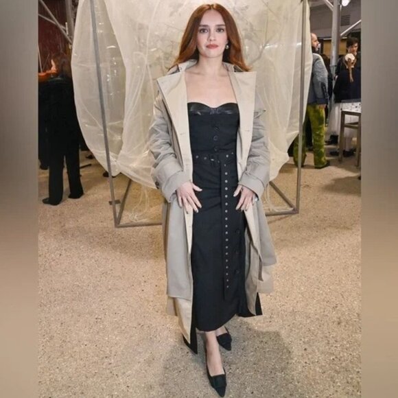 Rokh x H&M Black Bandeau Dress With Leather Bra RARE SAMPLE - Picture 3 of 16